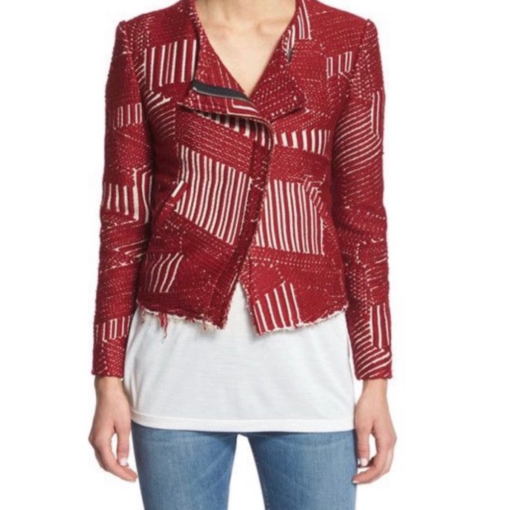 IRO brand Mepsie Tweed Red pattern jacket